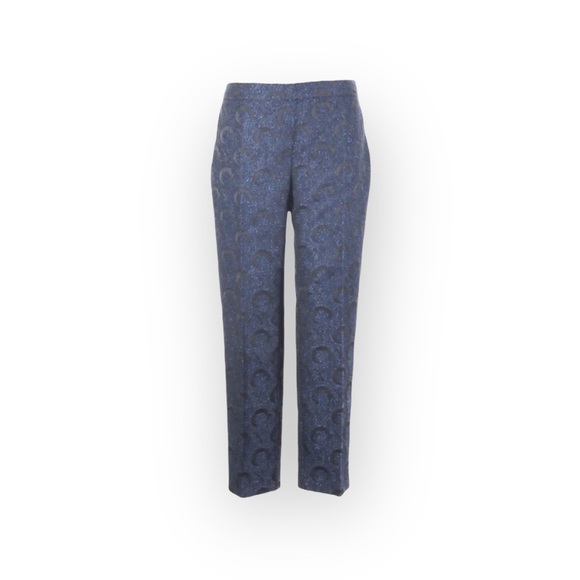 St John Collection ᪥ Luxe Metallic Brocade Dress Pants ᪥ Cobalt Blue ᪥ 12 Large - Picture 2 of 15